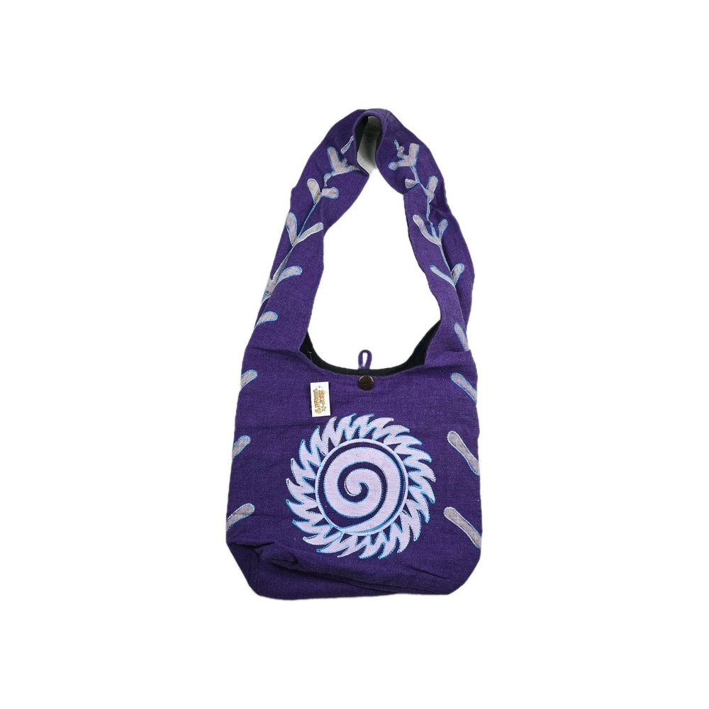Shop Therapy Boho Hippie Handbag Heavy Cotton Knit‎ Purple Graphic Print New